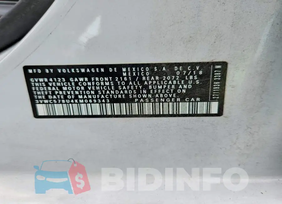 3VWC57BU4KM069343 Photo# 12