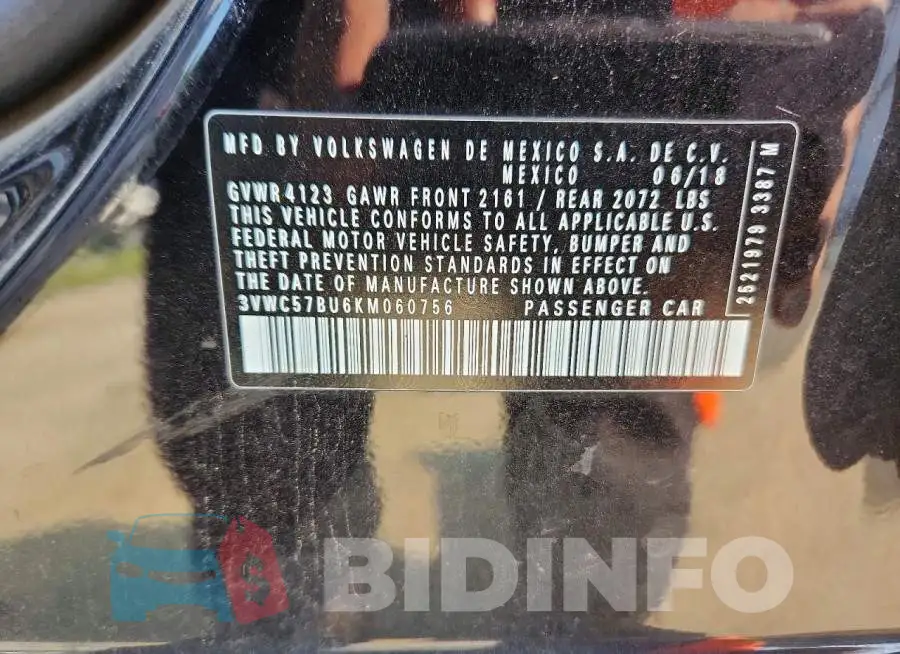 3VWC57BU6KM060756 Photo# 12