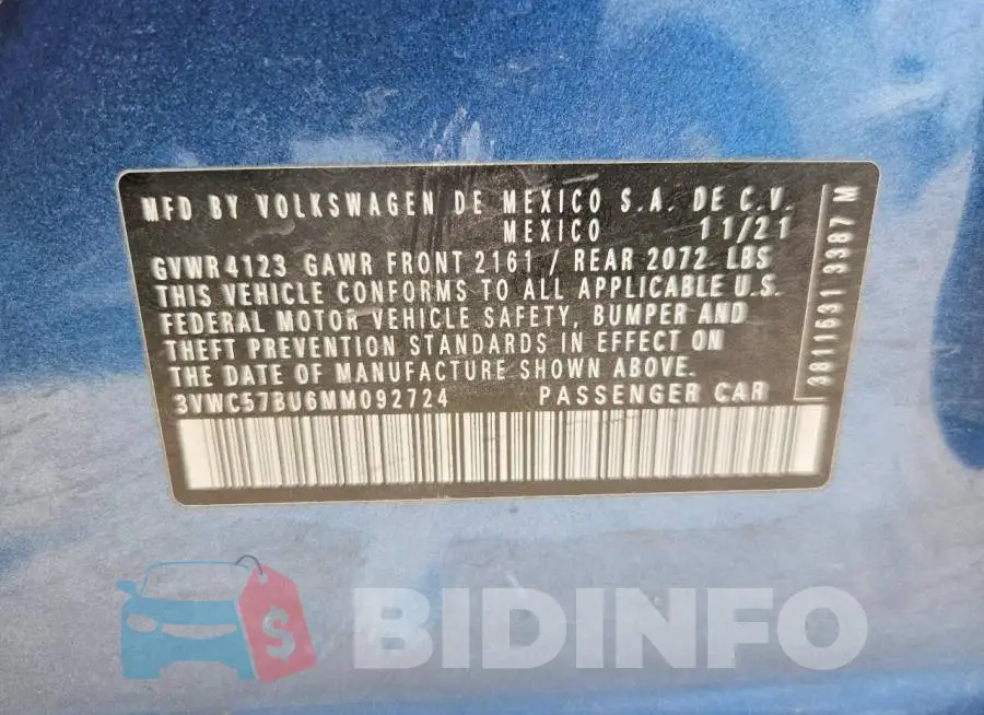 3VWC57BU6MM092724 Photo# 13