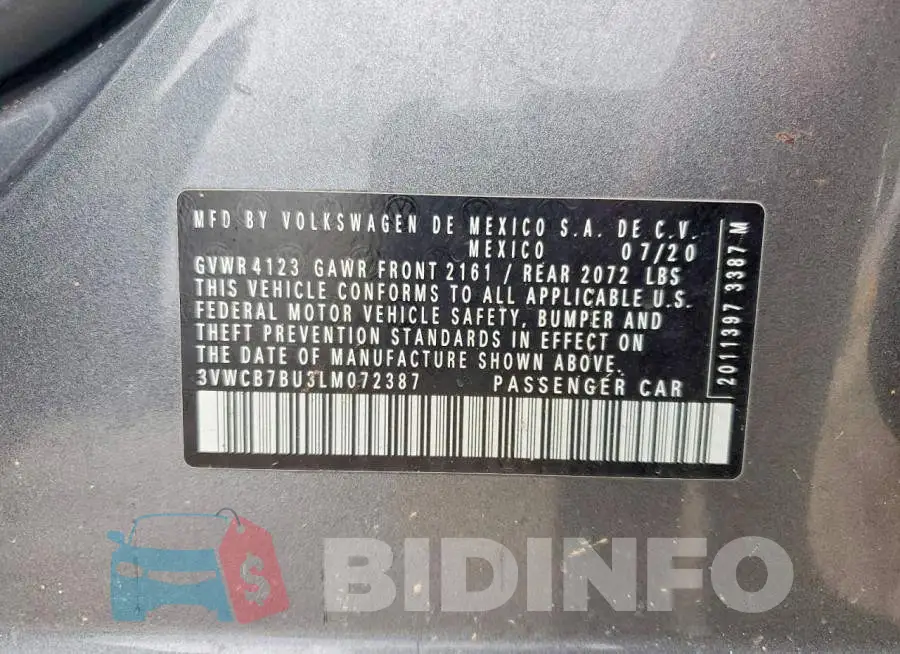 3VWCB7BU3LM072387 Photo# 12