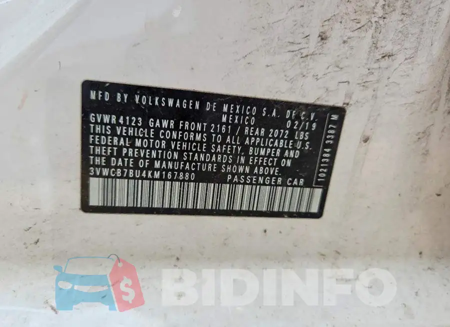 3VWCB7BU4KM167880 Photo# 12