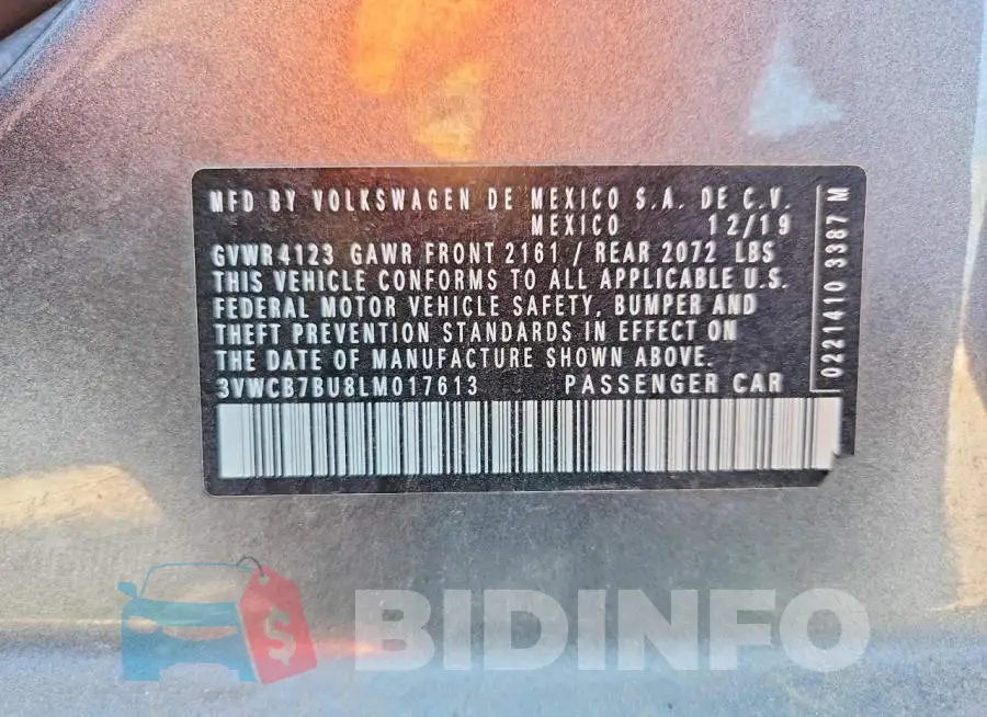 3VWCB7BU8LM017613 Photo# 13