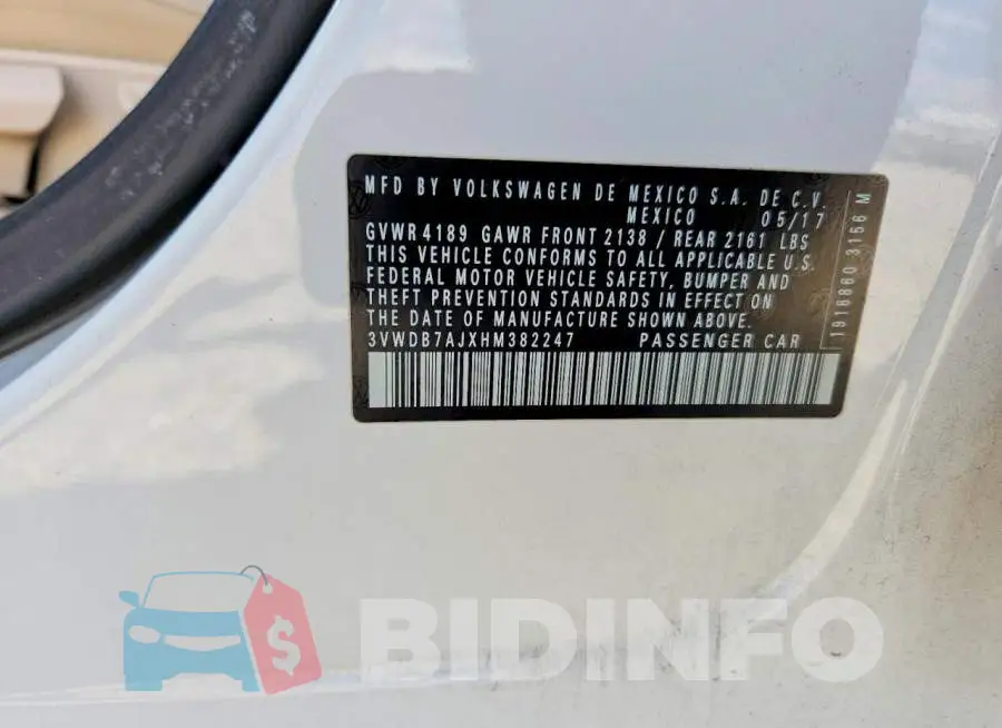 3VWDB7AJXHM382247 Photo# 12