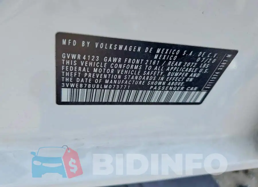 3VWEB7BU8LM073771 Photo# 12