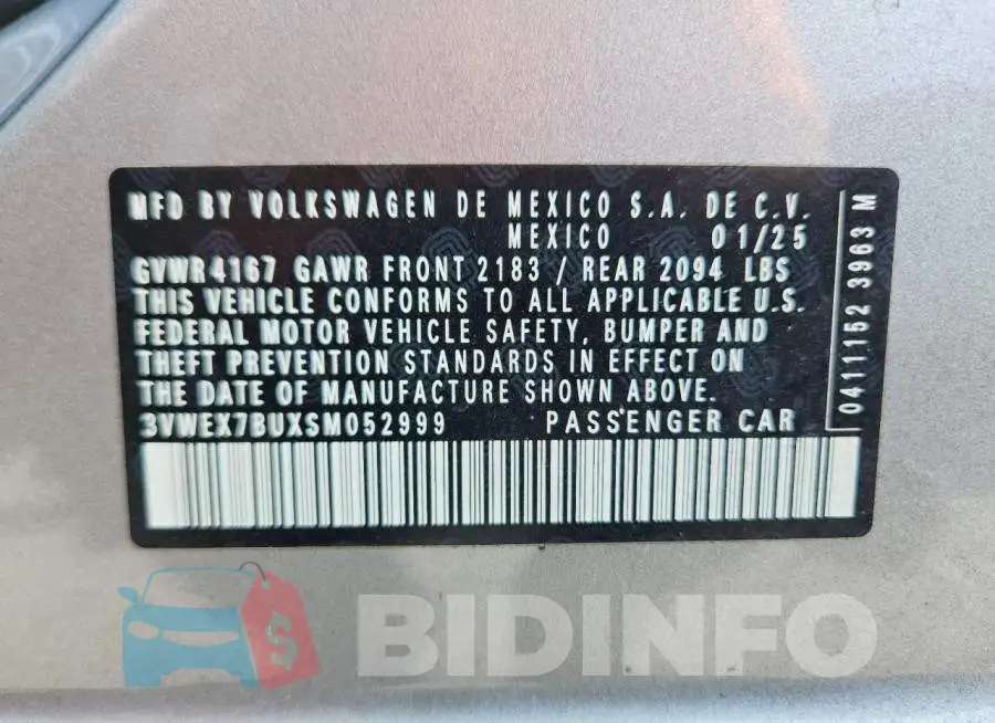 3VWEX7BUXSM052999 Photo# 12