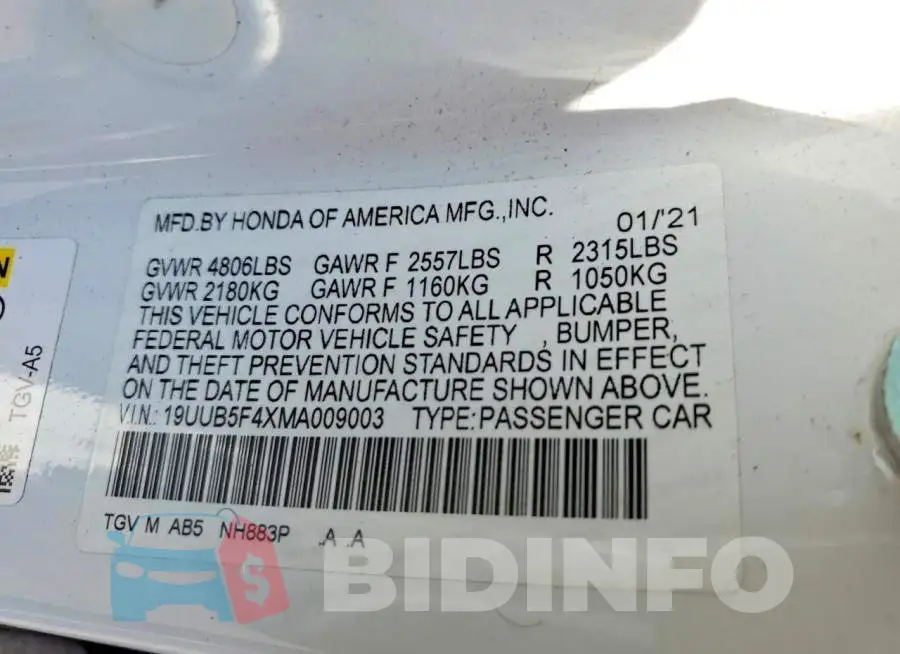 19UUB5F4XMA009003 Photo# 13