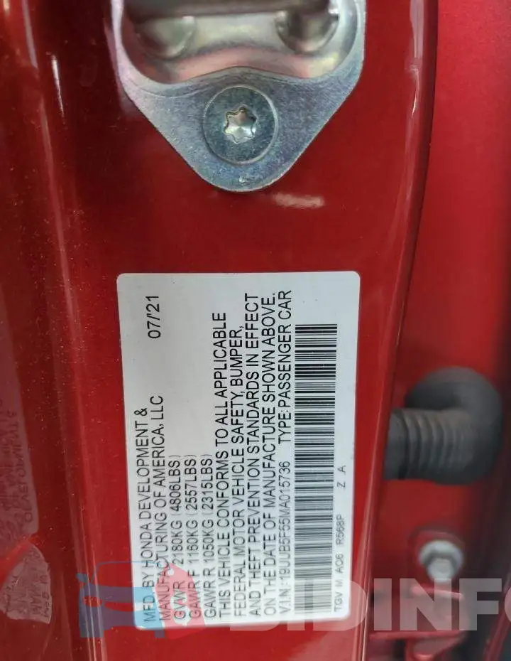 19UUB5F55MA015736 Photo# 13