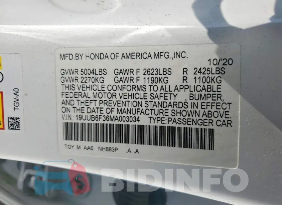 19UUB6F36MA003034 Photo# 12