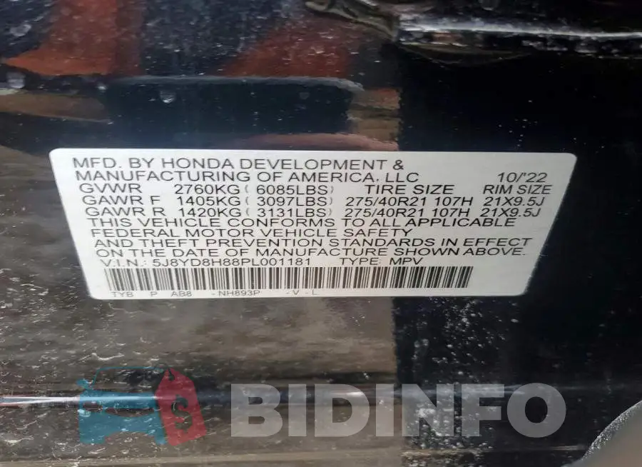 5J8YD8H88PL001181 Photo# 13