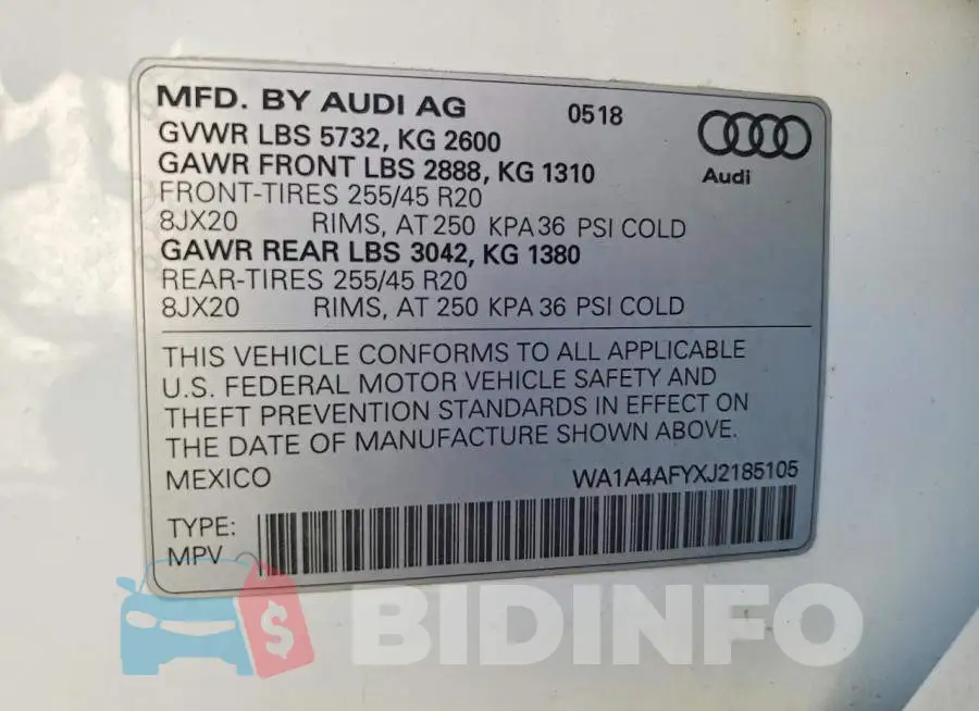 WA1A4AFYXJ2185105 Photo# 13