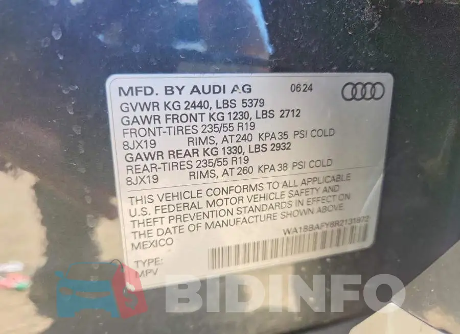 WA1BBAFY6R2131872 Photo# 13