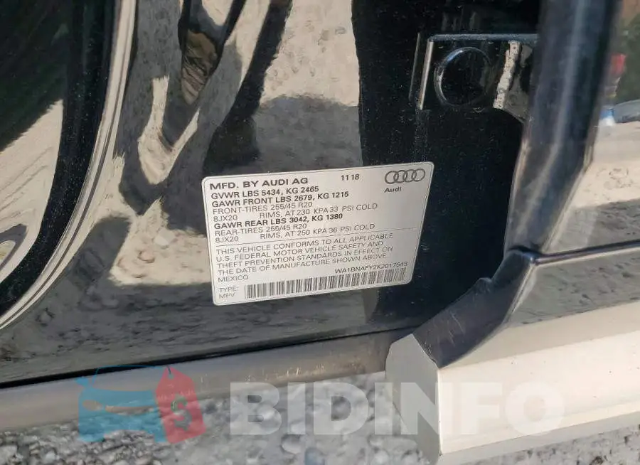 WA1BNAFY2K2017543 Photo# 14