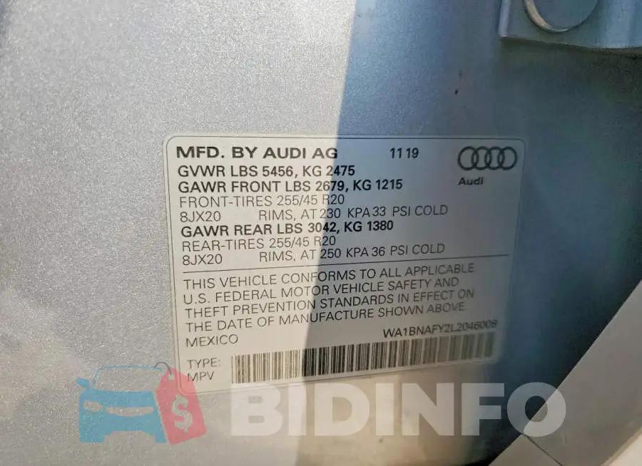 WA1BNAFY2L2046008 Photo# 13