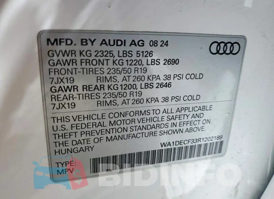 WA1DECF33R1202189 Photo# 13