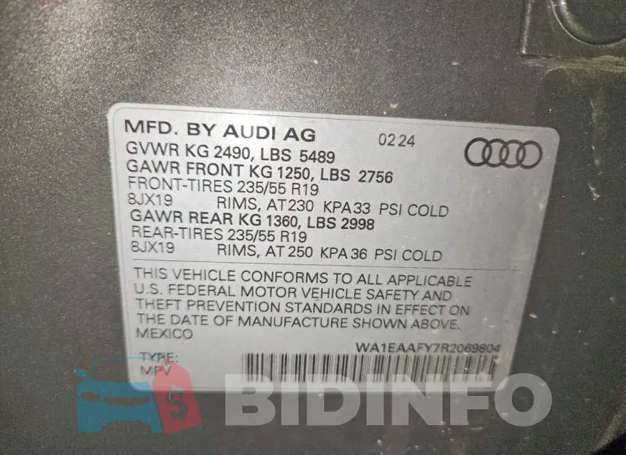 WA1EAAFY7R2069804 Photo# 13