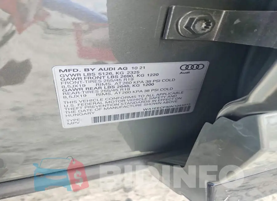 WA1EECF30N1043372 Photo# 12