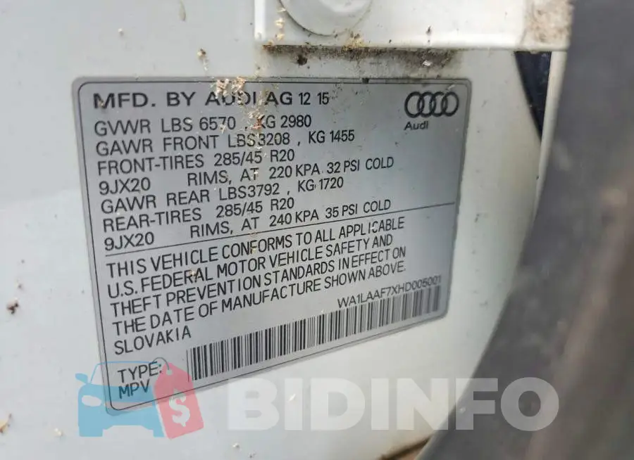 WA1LAAF7XHD005001 Photo# 13