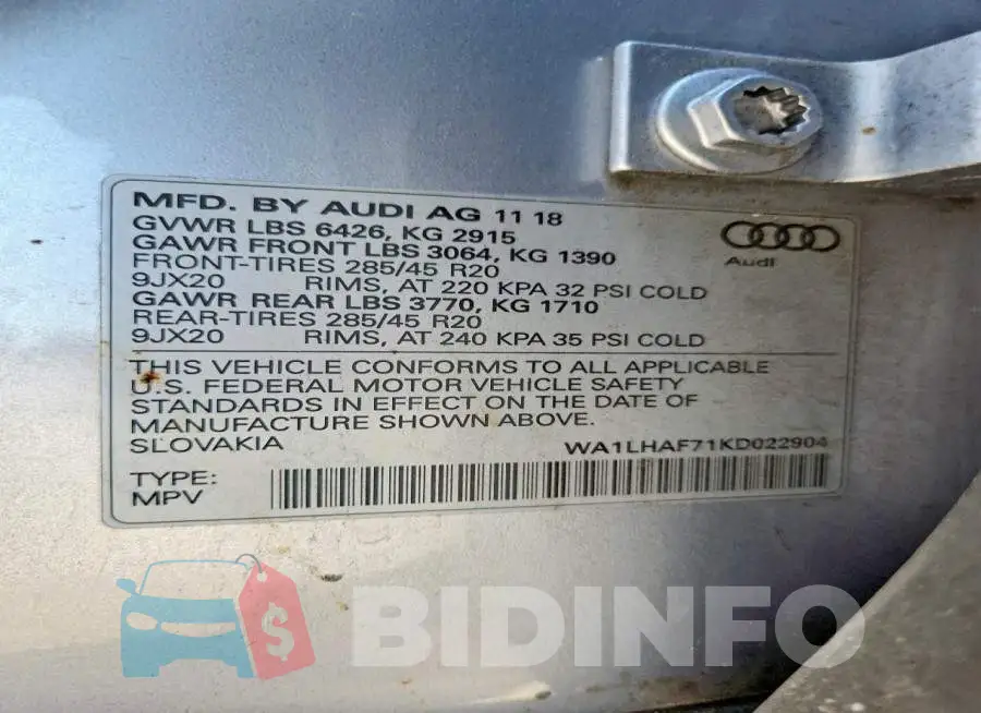 WA1LHAF71KD022904 Photo# 13
