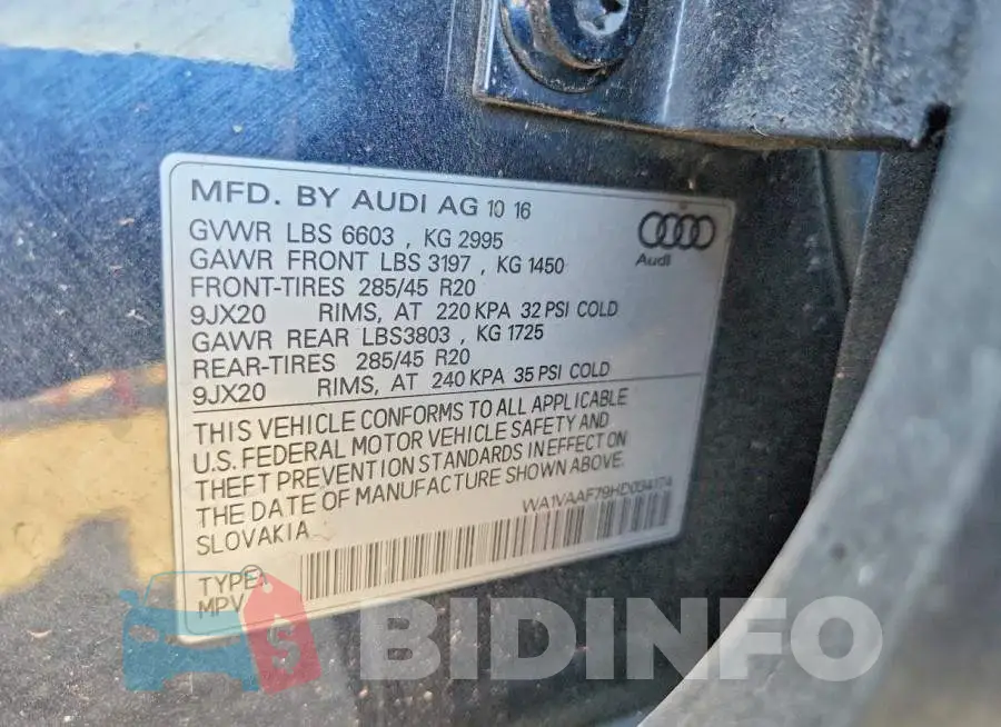 WA1VAAF79HD034174 Photo# 12