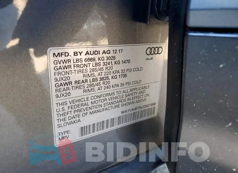 WA1VAAF79JD027988 Photo# 13