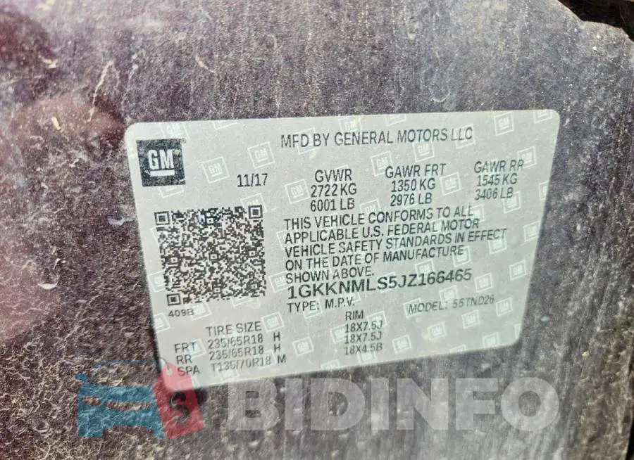 1GKKNMLS5JZ166465 Photo# 14