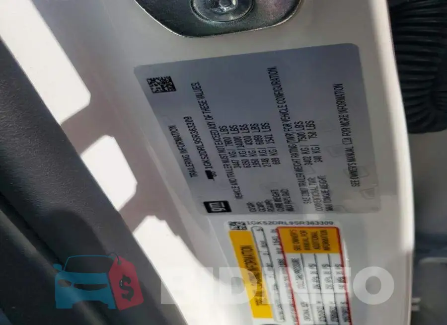 1GKS2DRL9SR363309 Photo# 13