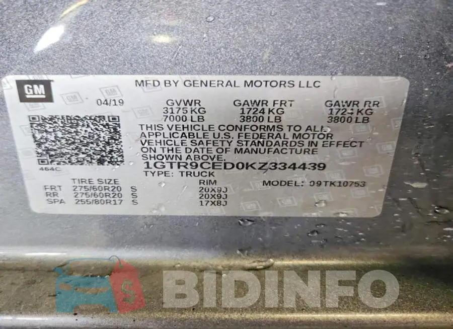 1GTR9CED0KZ334439 Photo# 12