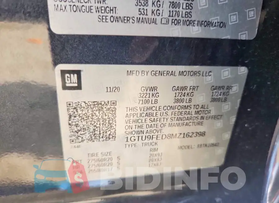 1GTU9FED8MZ162398 Photo# 12