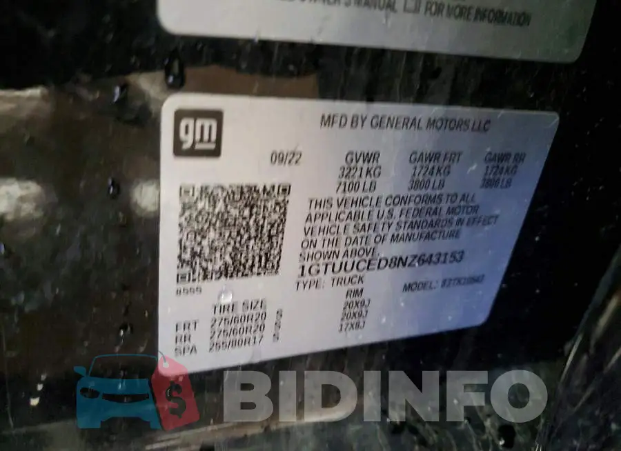 1GTUUCED8NZ643153 Photo# 12