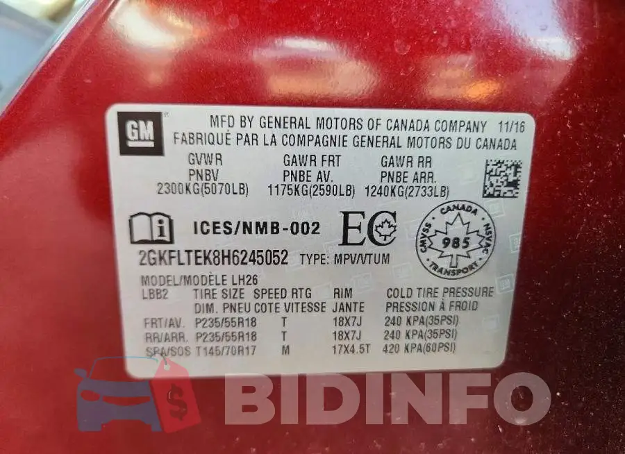 2GKFLTEK8H6245052 Photo# 13