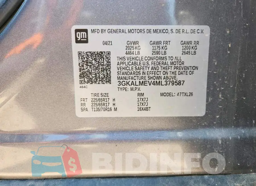 3GKALMEV4ML379587 Photo# 13