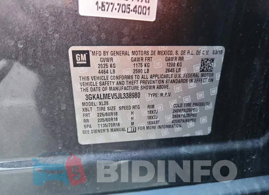 3GKALMEV5JL338980 Photo# 13
