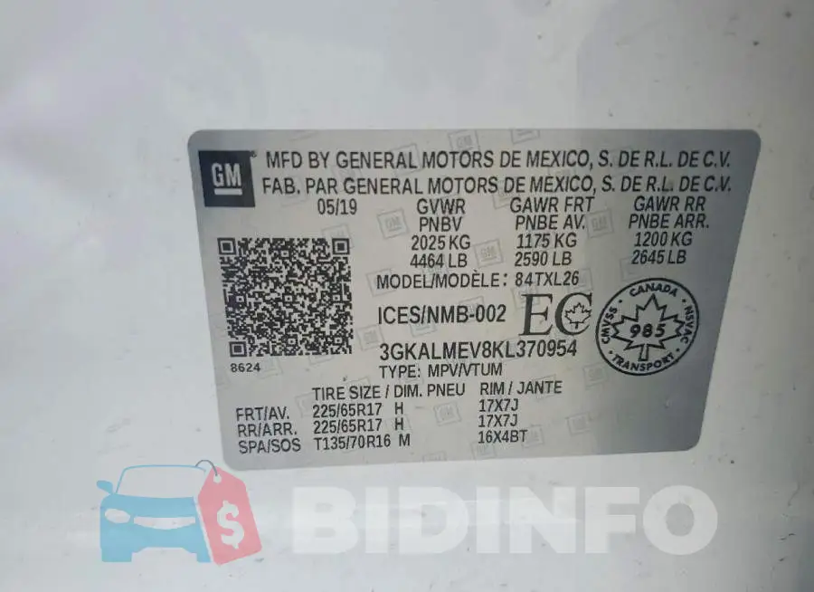 3GKALMEV8KL370954 Photo# 13