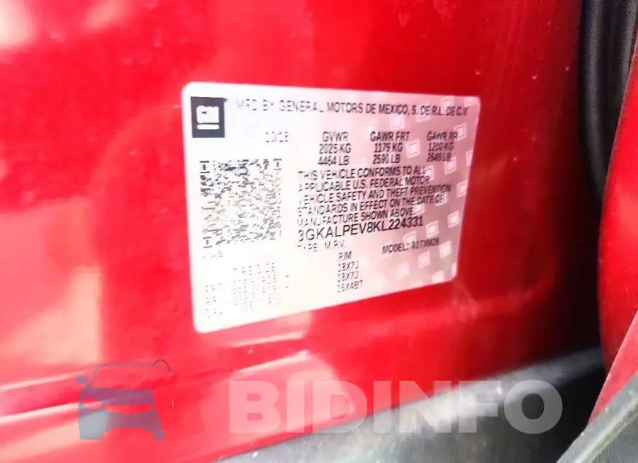 3GKALPEV8KL224331 Photo# 12