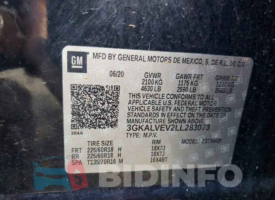 3GKALVEV2LL283073 Photo# 13