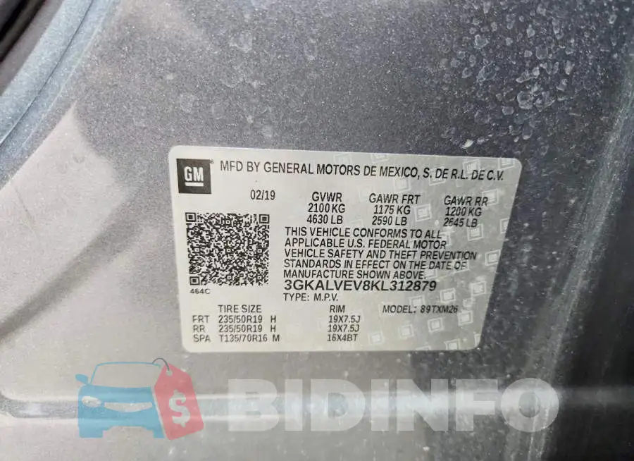 3GKALVEV8KL312879 Photo# 13