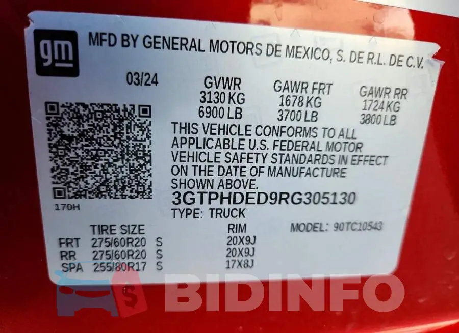 3GTPHDED9RG305130 Photo# 13