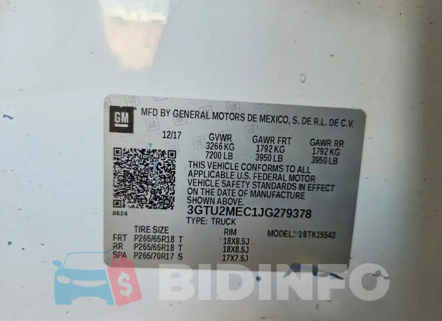 3GTU2MEC1JG279378 Photo# 12
