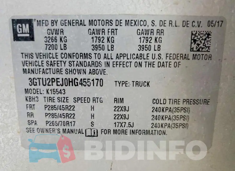 3GTU2PEJ0HG455170 Photo# 12
