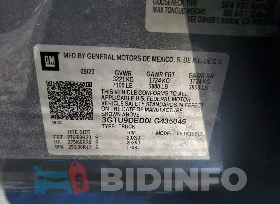 3GTU9DED0LG435045 Photo# 12