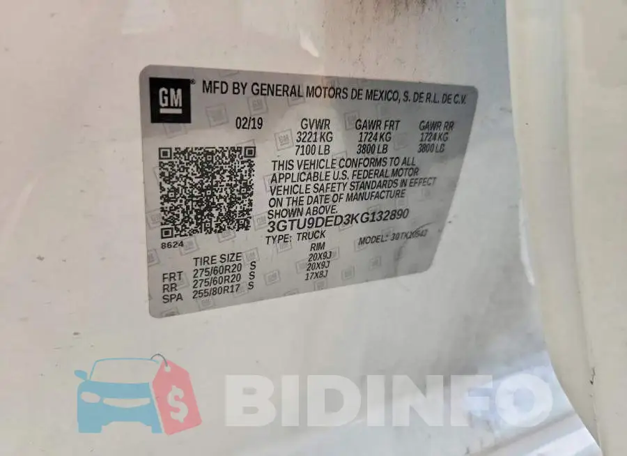 3GTU9DED3KG132890 Photo# 13