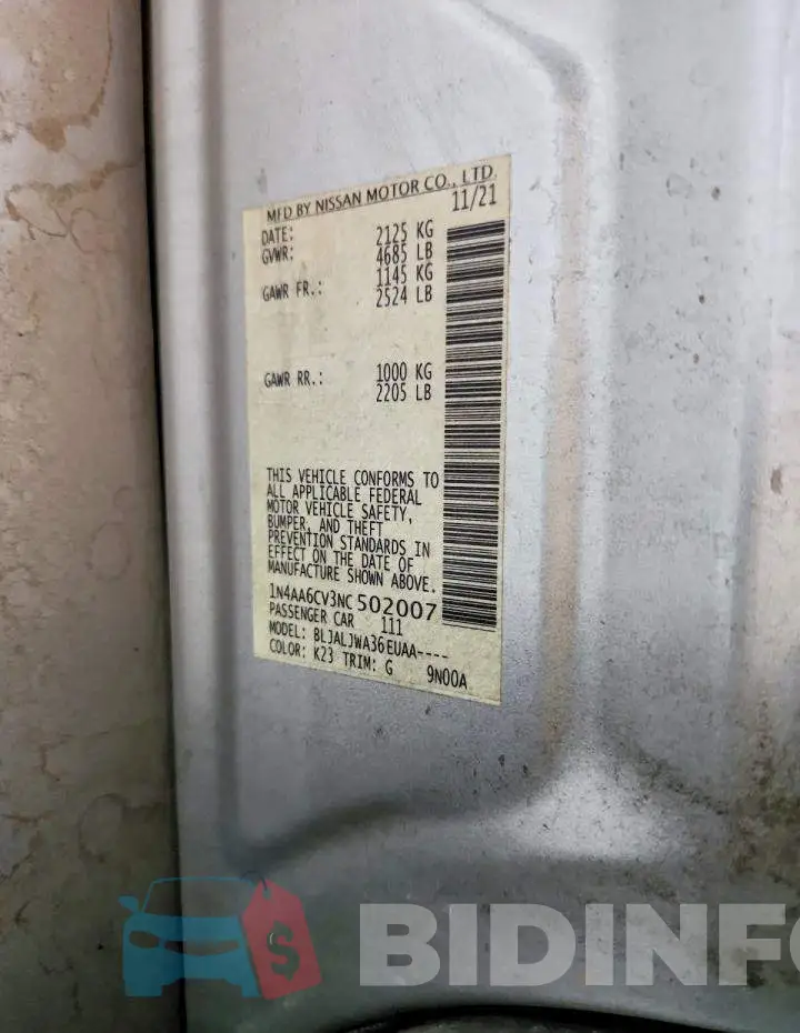 1N4AA6CV3NC502007 Photo# 12
