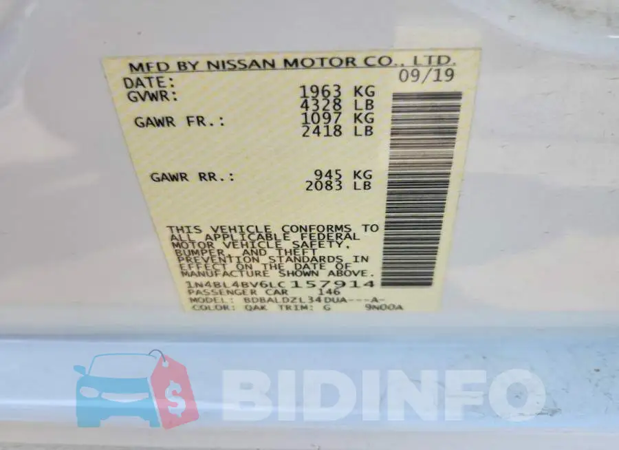 1N4BL4BV6LC157914 Photo# 12