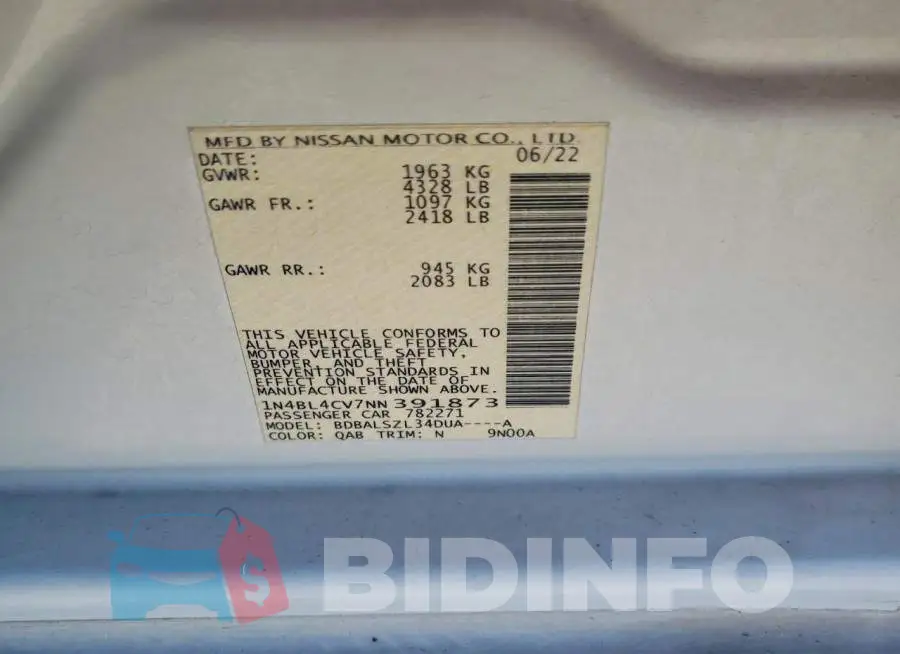 1N4BL4CV7NN391873 Photo# 12