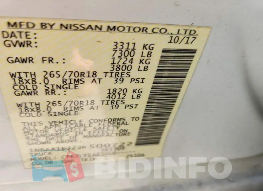 1N6AA1EJ2JN500722 Photo# 12