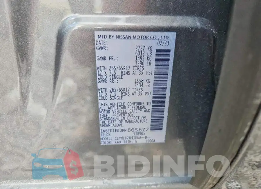 1N6ED1EK0PN665677 Photo# 12