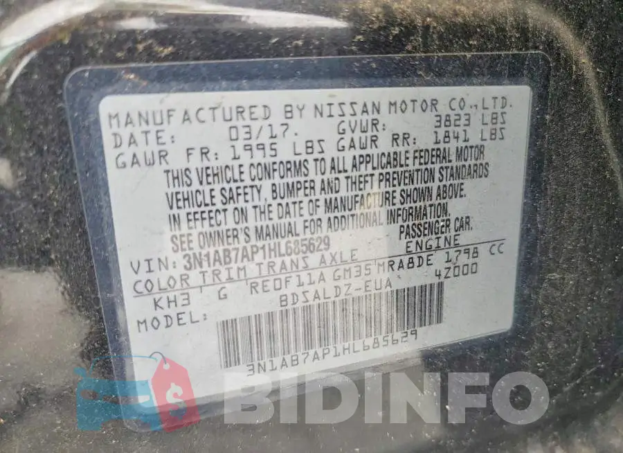 3N1AB7AP1HL685629 Photo# 12