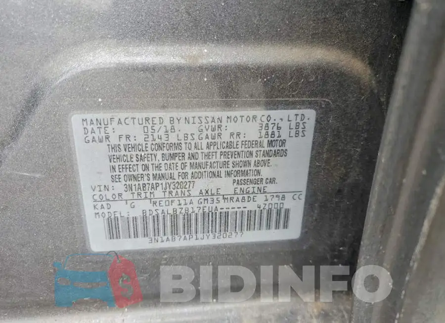 3N1AB7AP1JY320277 Photo# 12