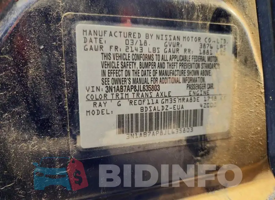 3N1AB7AP8JL635803 Photo# 13
