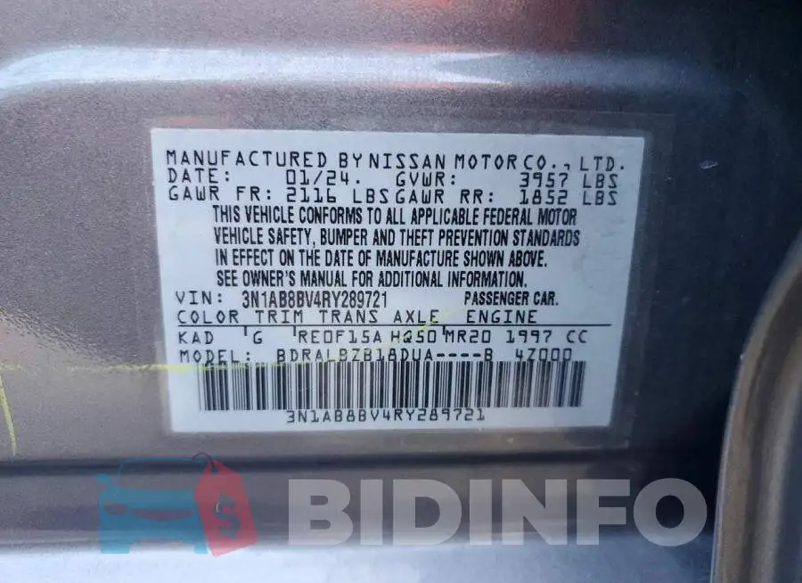 3N1AB8BV4RY289721 Photo# 12